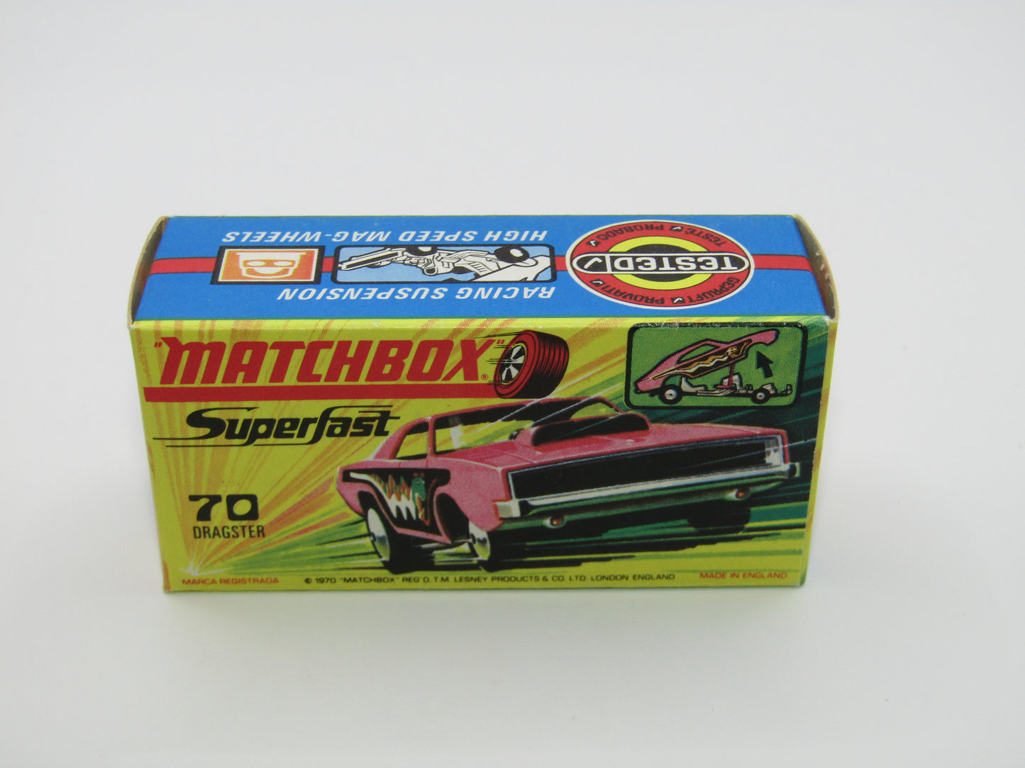 Matchbox Superfast 70B Dodge Dragster Hot Pink METALLIC GREEN Base