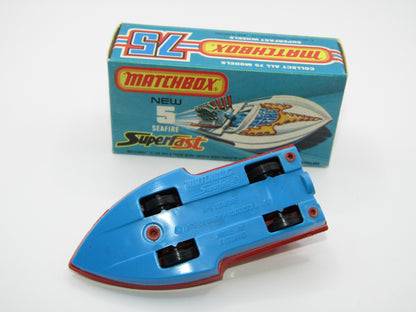 Matchbox Superfast 5B Seafire Boat, Red, Lemon Driver, BLUE Base