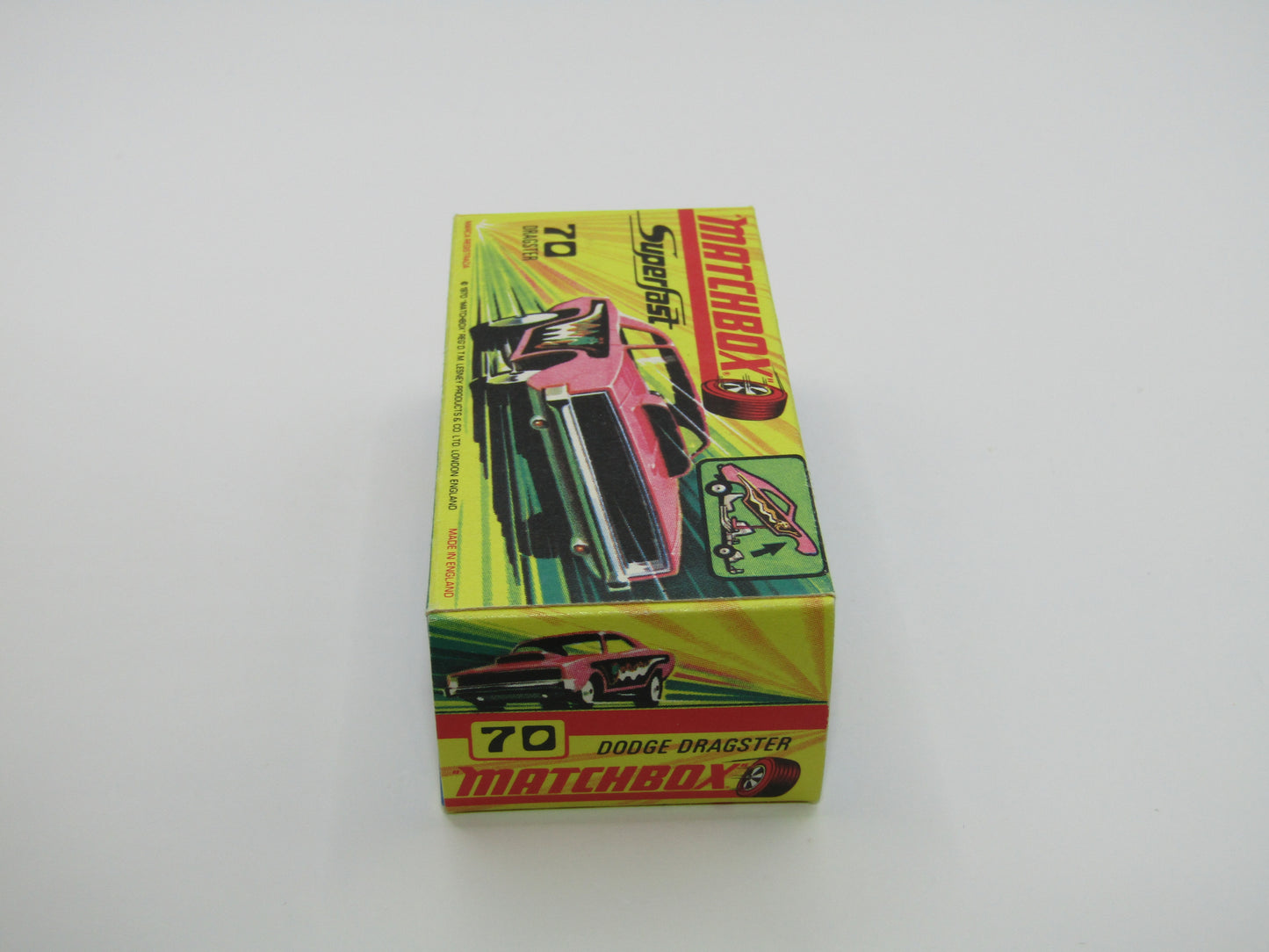 Matchbox Superfast 70B Dodge Dragster Hot Pink METALLIC GREEN Base