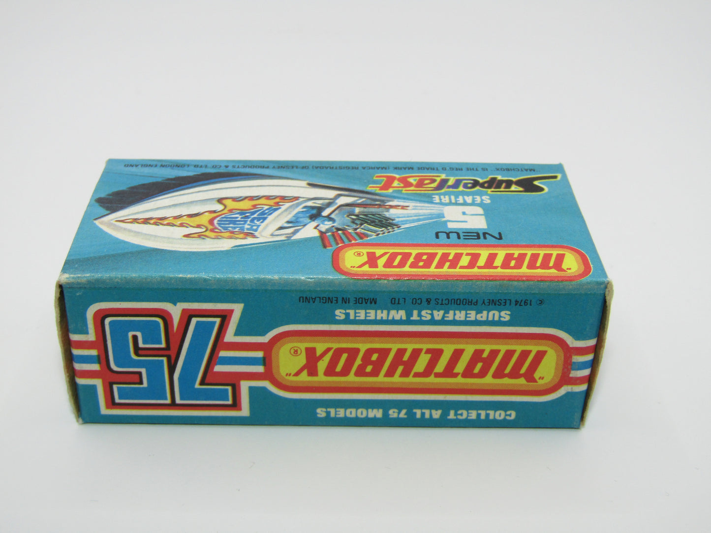 Matchbox Superfast 5B Seafire Boat, Red, Lemon Driver, BLUE Base