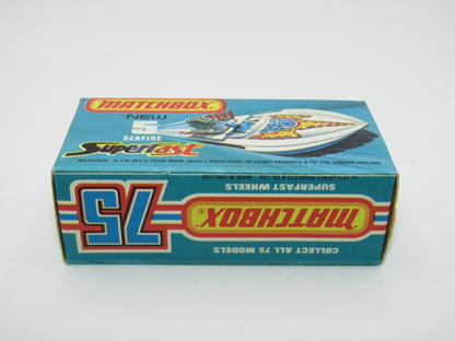 Matchbox Superfast 5B Seafire Boat, Red, Lemon Driver, BLUE Base