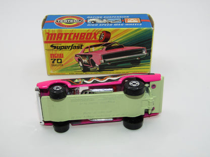 Matchbox Superfast 70B Dodge Dragster Hot Pink Light Yellow Base