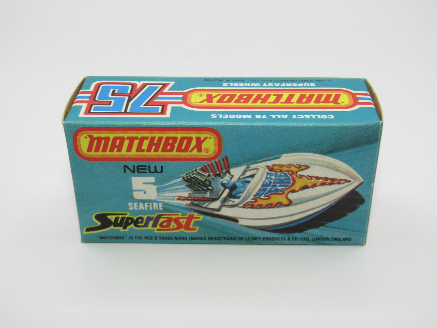 Matchbox Superfast 5B Seafire Boat, Red, WHITE Driver, White Base