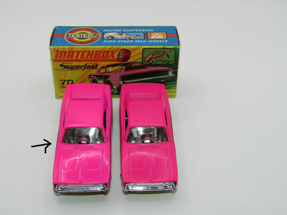 Matchbox Superfast 70B Dodge Dragster Light Hot Pink Dark Yellow Base