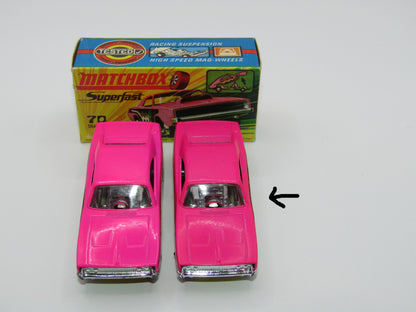 Matchbox Superfast 70B Dodge Dragster Dark Hot Pink Dark Yellow Base