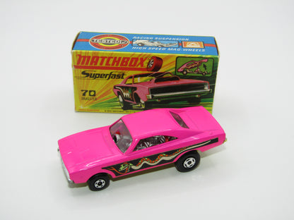 Matchbox Superfast 70B Dodge Dragster Light Hot Pink Dark Yellow Base