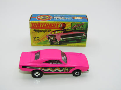 Matchbox Superfast 70B Dodge Dragster Light Hot Pink Dark Yellow Base