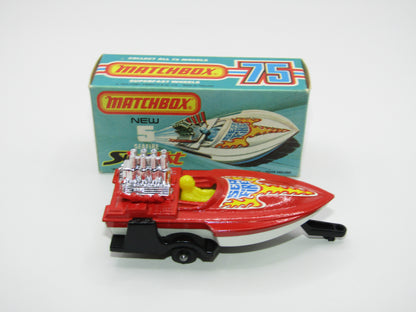 Matchbox Superfast 5B Seafire Boat, Red, LEMON Driver, White Base