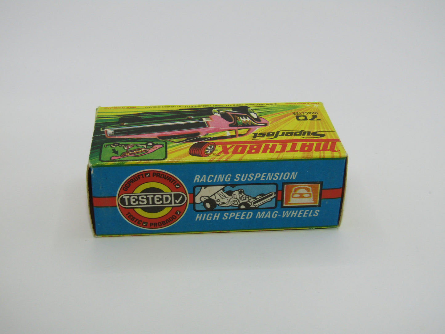 Matchbox Superfast 70B Dodge Dragster Light Hot Pink Dark Yellow Base