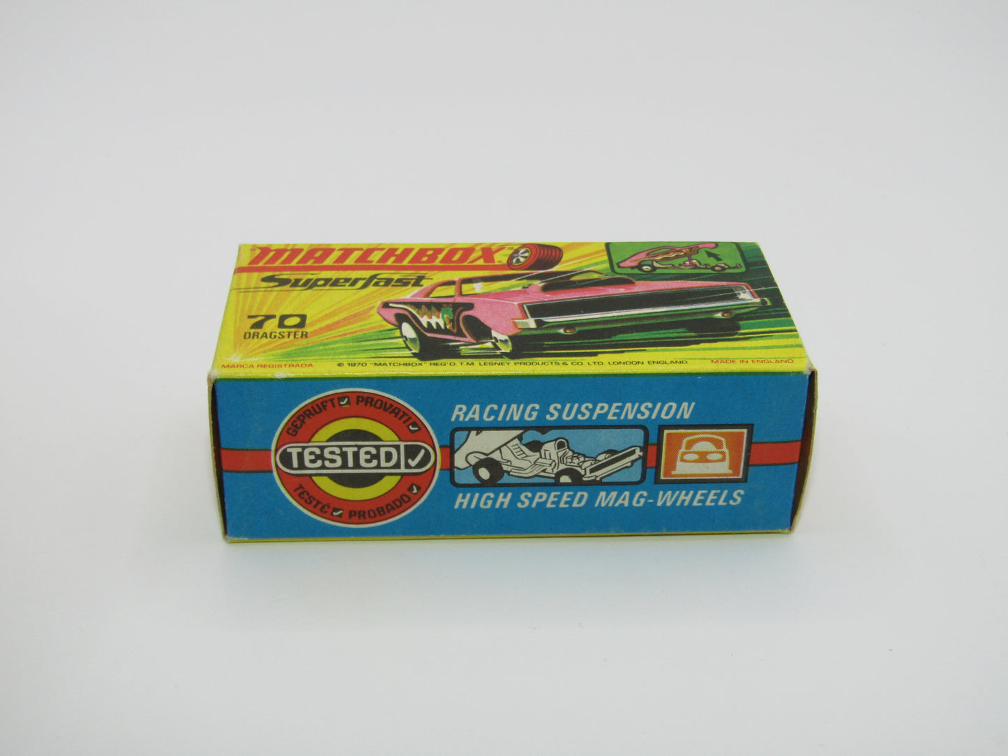 Matchbox Superfast 70B Dodge Dragster Light Hot Pink Dark Yellow Base
