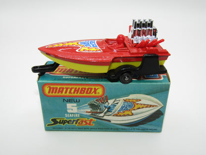 Matchbox Superfast 5B Seafire Boat, Red, RED Driver, YELLOW Base