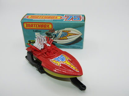 Matchbox Superfast 5B Seafire Boat, Red, RED Driver, YELLOW Base