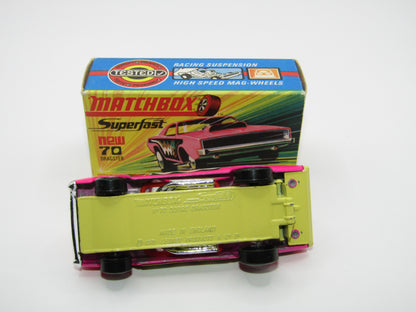 Matchbox Superfast 70B Dodge Dragster Dark Hot Pink Dark Yellow Base