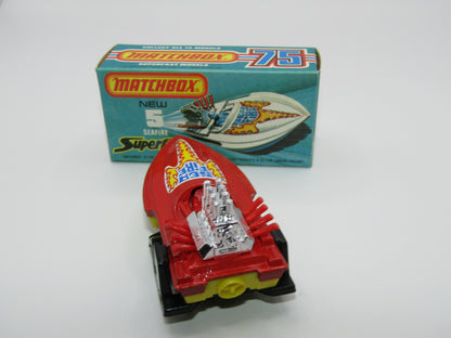 Matchbox Superfast 5B Seafire Boat, Red, RED Driver, YELLOW Base