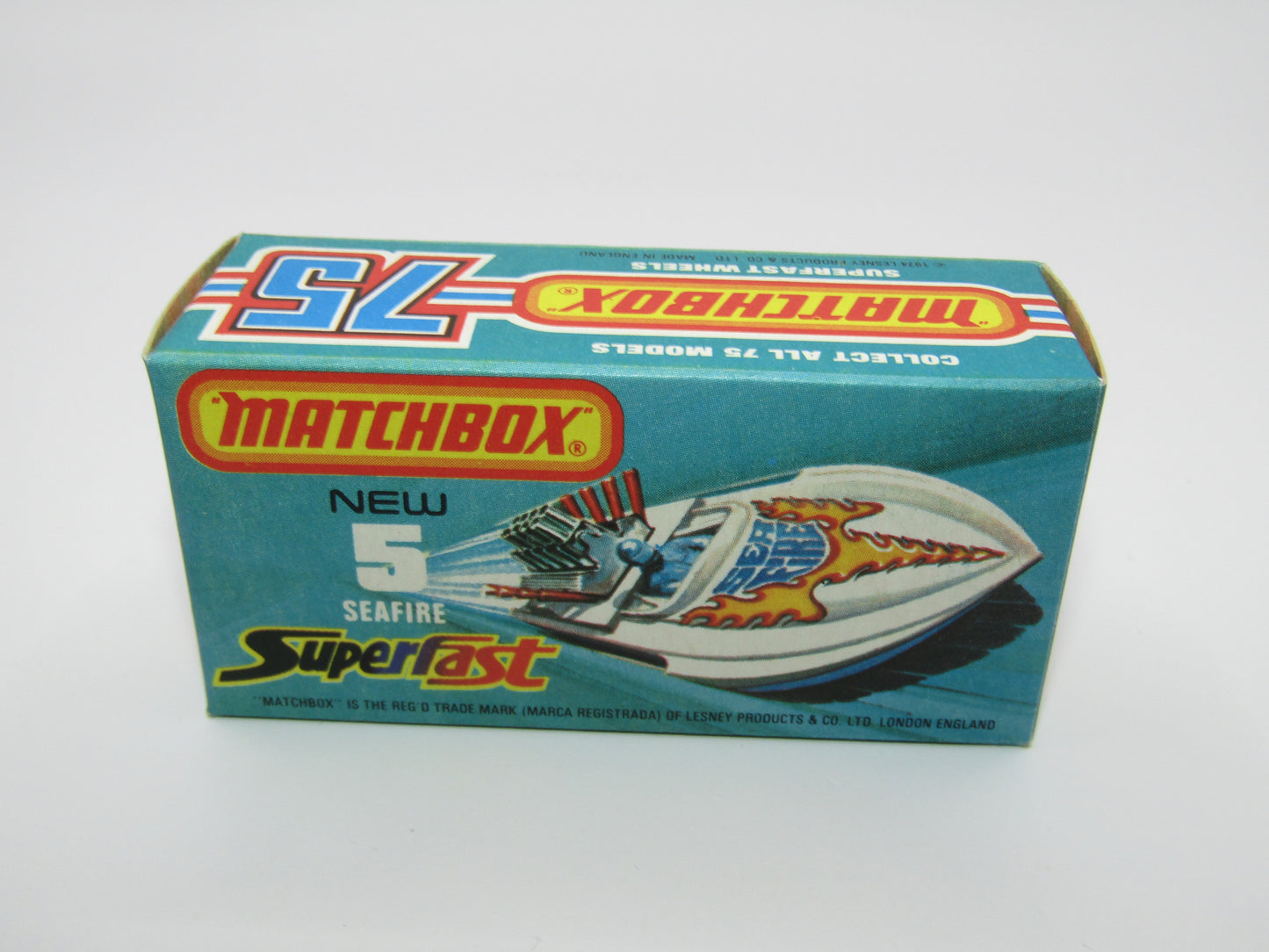 Matchbox Superfast 5B Seafire Boat, Red, RED Driver, YELLOW Base