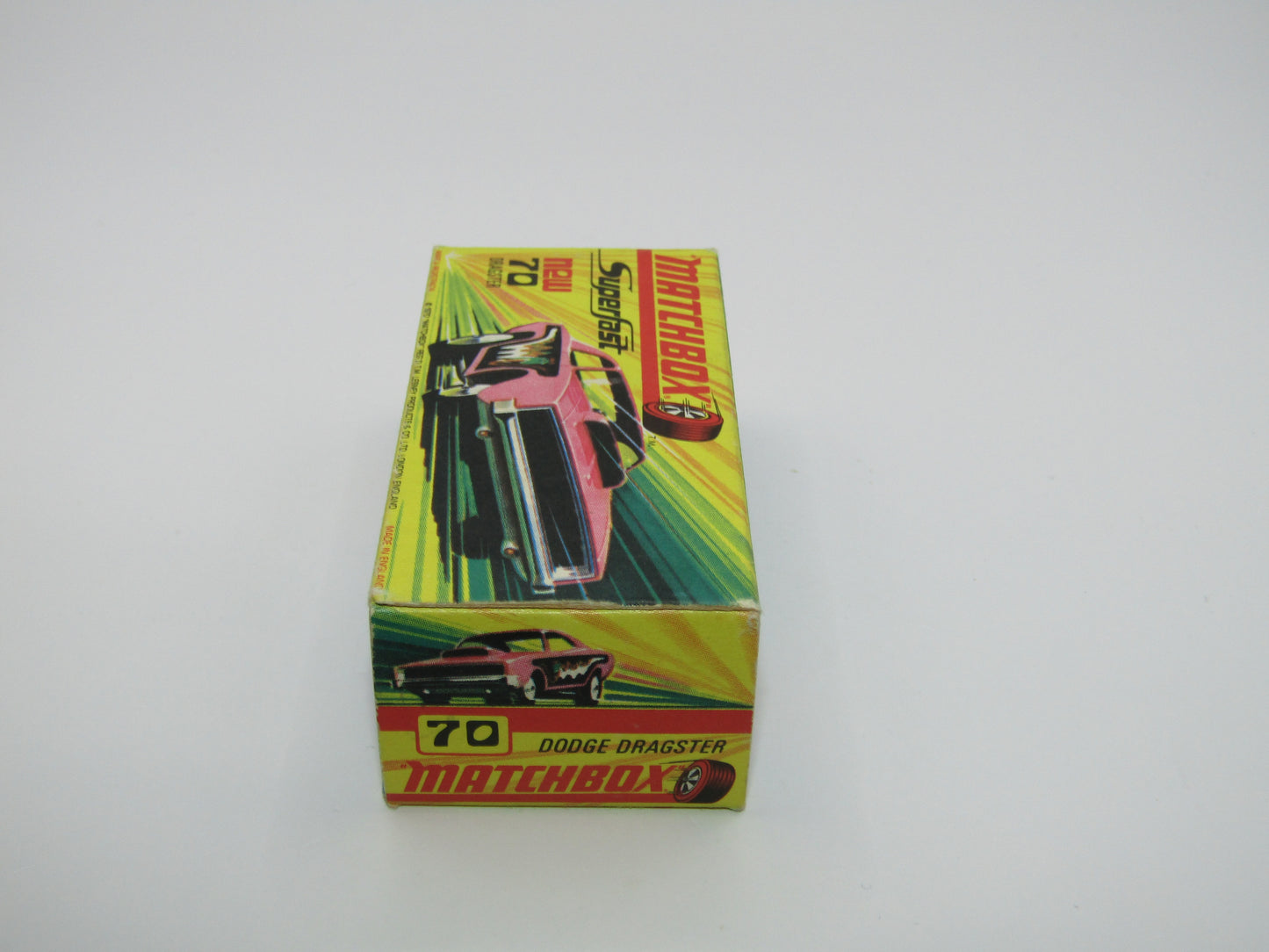 Matchbox Superfast 70B Dodge Dragster Dark Hot Pink Dark Yellow Base