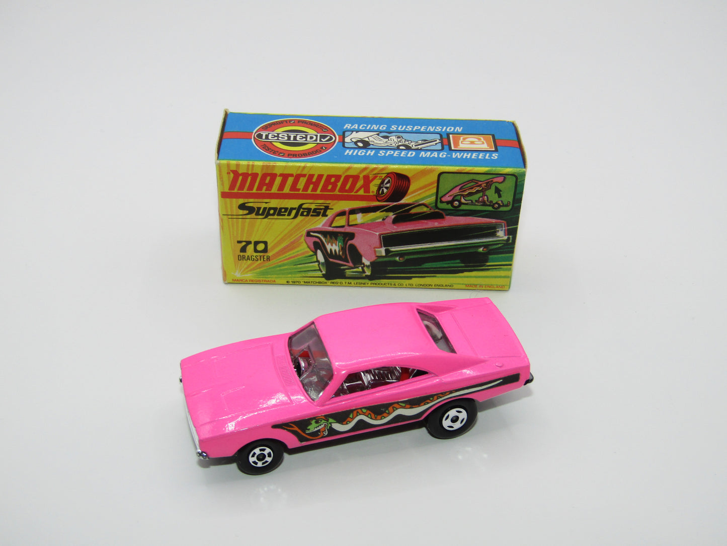 Matchbox Superfast 70B Dodge Dragster VERY PALE Pink