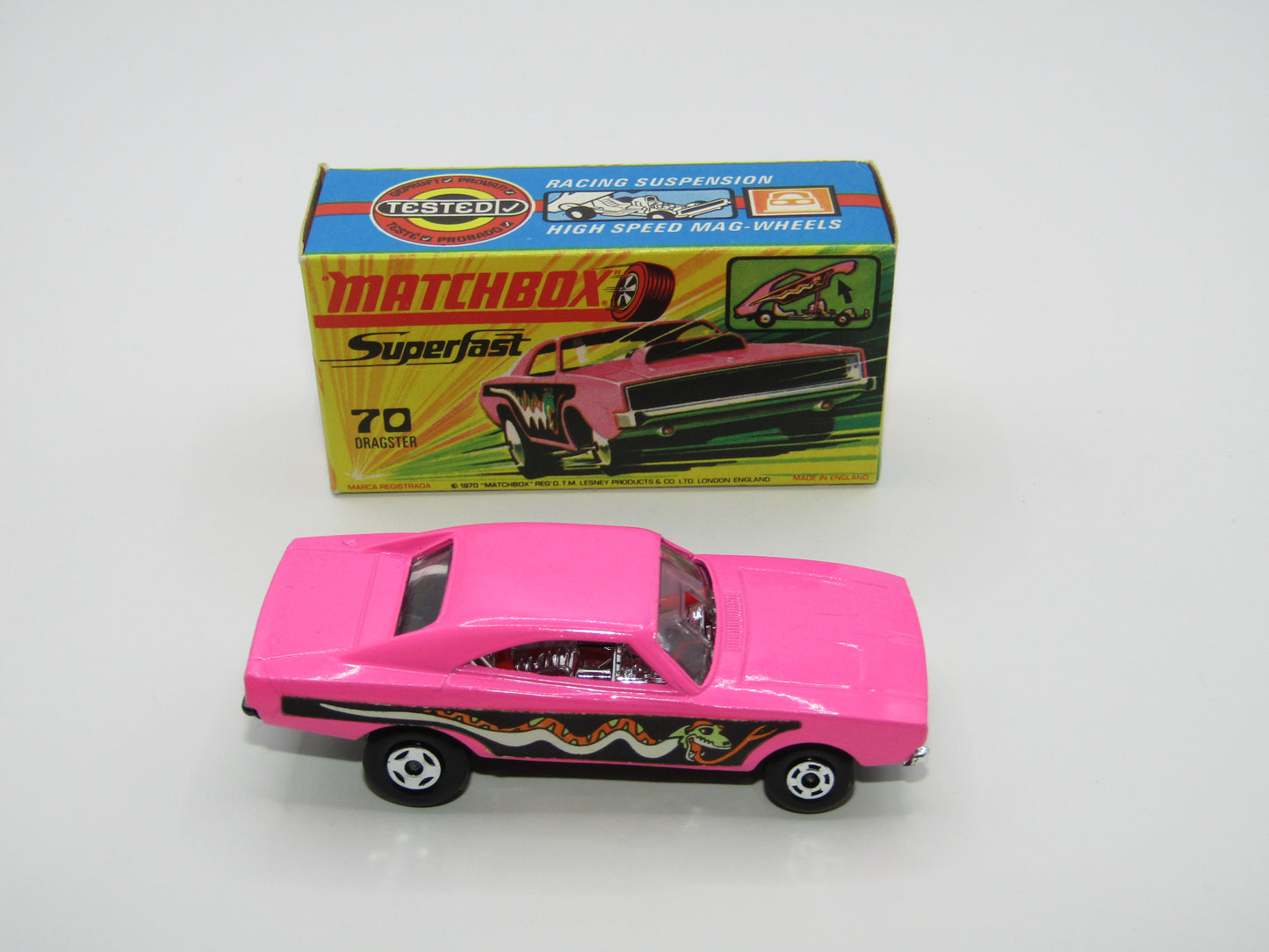 Matchbox Superfast 70B Dodge Dragster VERY PALE Pink
