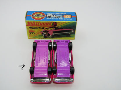 Matchbox Superfast 70B Dodge Dragster Dark Pink LIGHT Purple Base