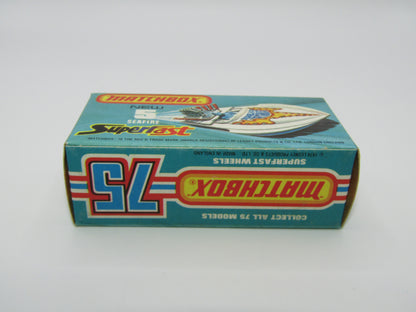 Matchbox Superfast 5B Seafire Boat, White, LEMON Driver, BROWN Base