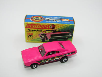 Matchbox Superfast 70B Dodge Dragster Dark Pink LIGHT Purple Base