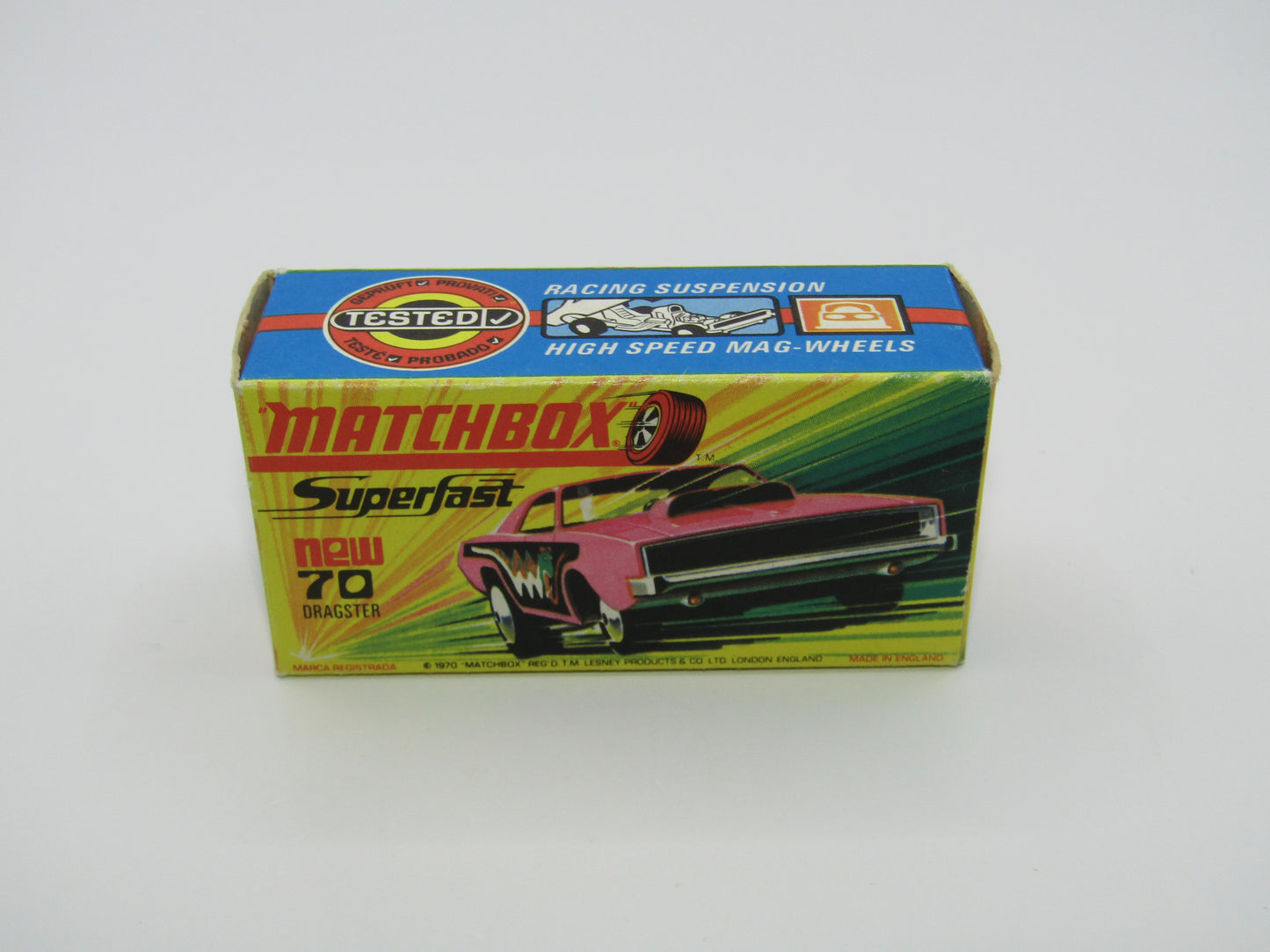 Matchbox Superfast 70B Dodge Dragster Dark Pink LIGHT Purple Base