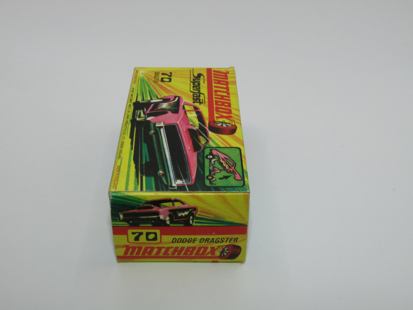 Matchbox Superfast 70B Dodge Dragster LIGHT PINK Dark Purple Base