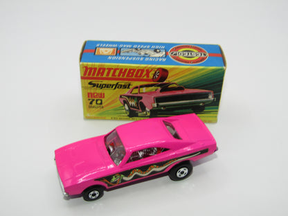 Matchbox Superfast 70B Dodge Dragster Hot Pink, Purple Base
