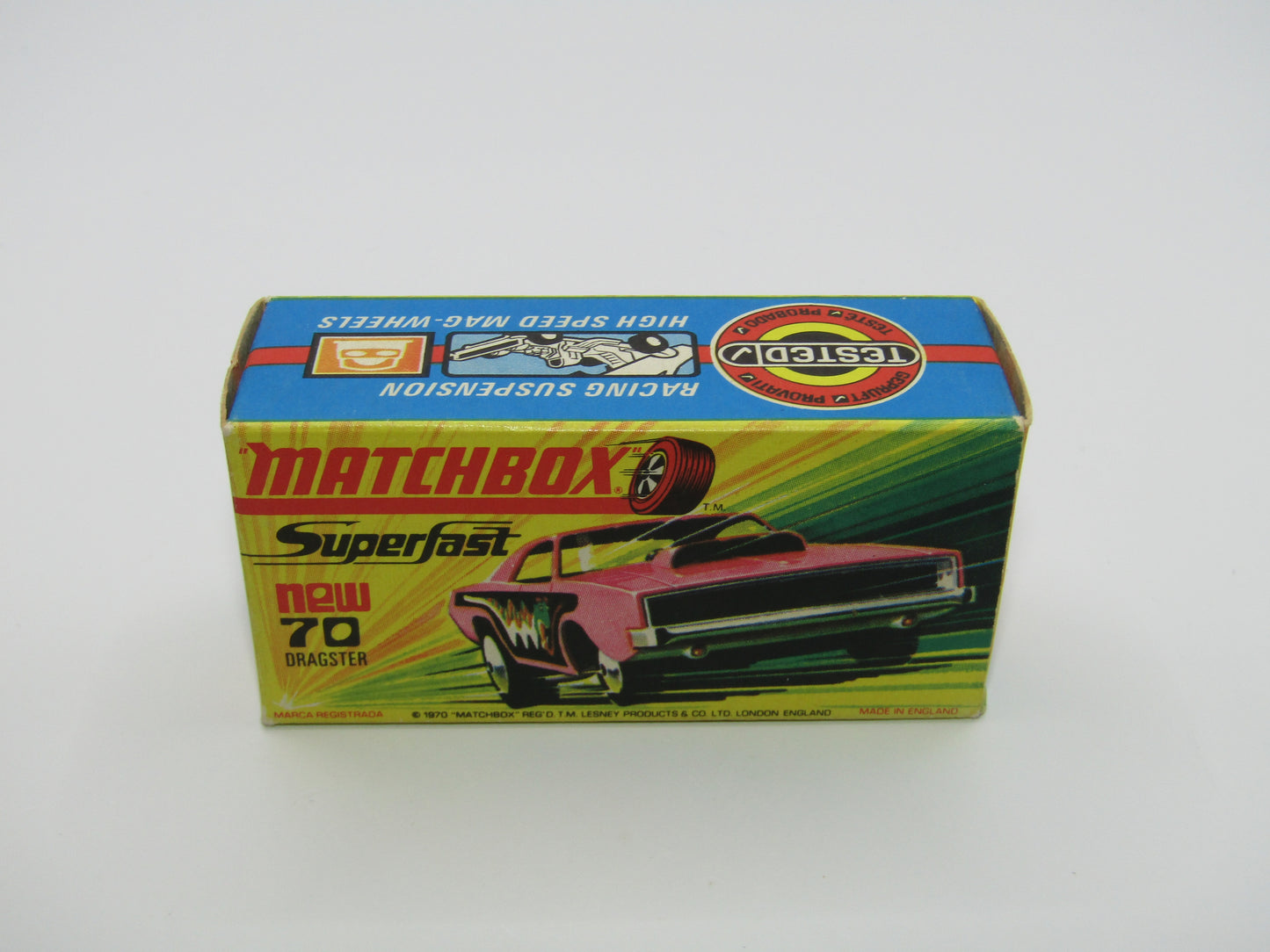 Matchbox Superfast 70B Dodge Dragster Hot Pink, Purple Base