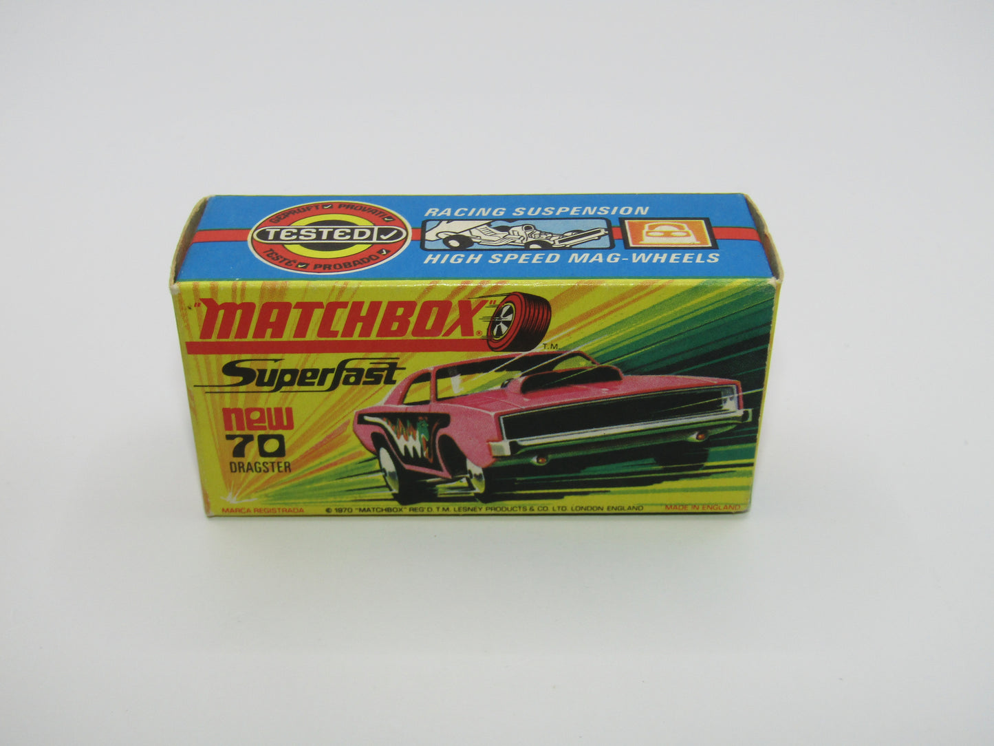 Matchbox Superfast 70B Dodge Dragster Hot Pink, Purple Base
