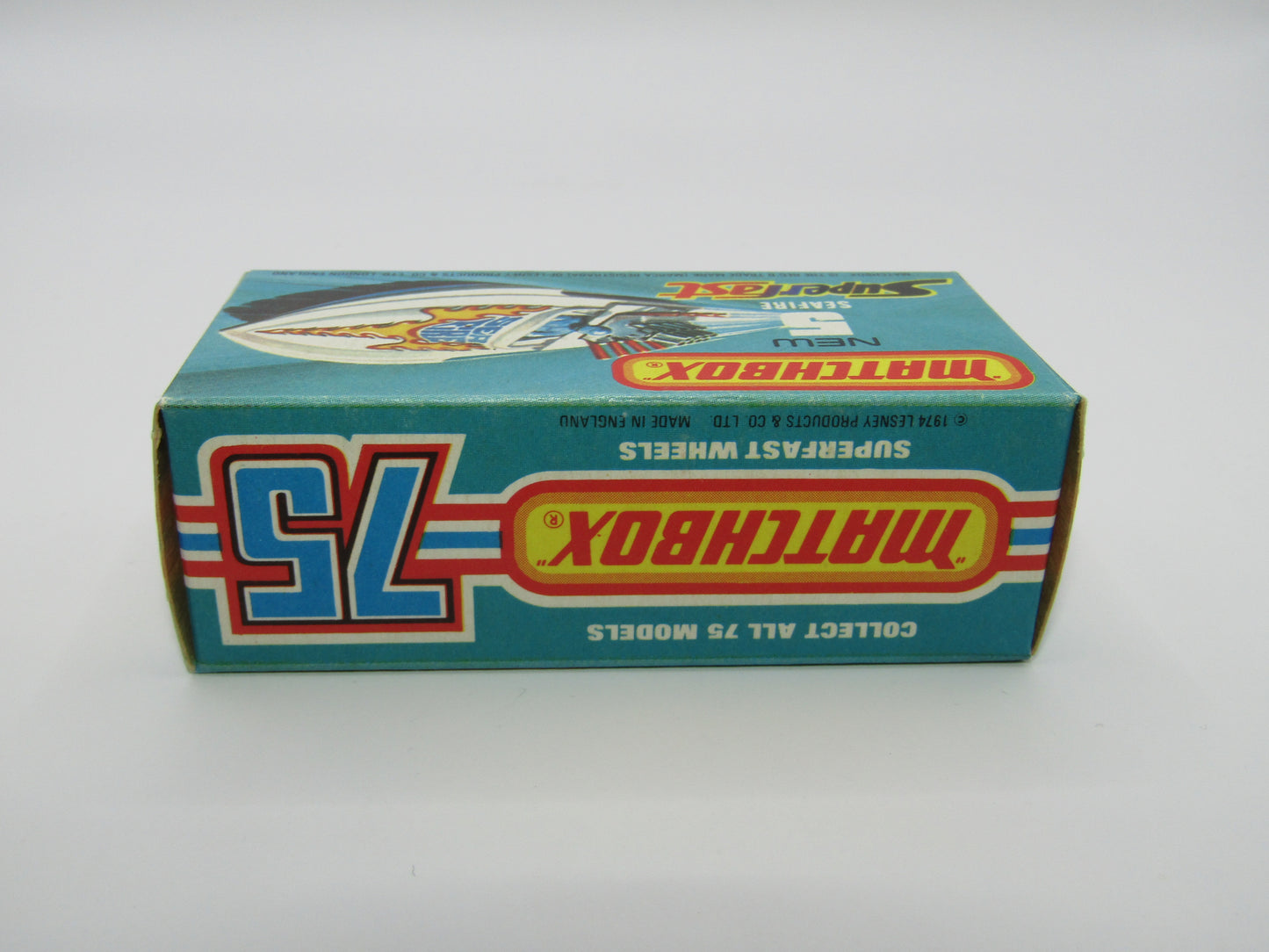 Matchbox Superfast 5B Seafire Boat, White, Blue Driver, TURQUOISE Base