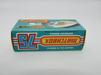 Matchbox Superfast 5B Seafire Boat, White, Blue Driver, TURQUOISE Base