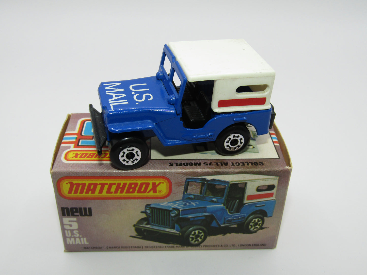 Matchbox Superfast 5C U.S Mail Truck BLACK No 5 U.S Mail Truck Base