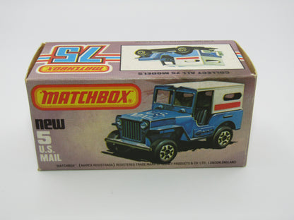 Matchbox Superfast 5C U.S Mail Truck BLACK No 5 U.S Mail Truck Base