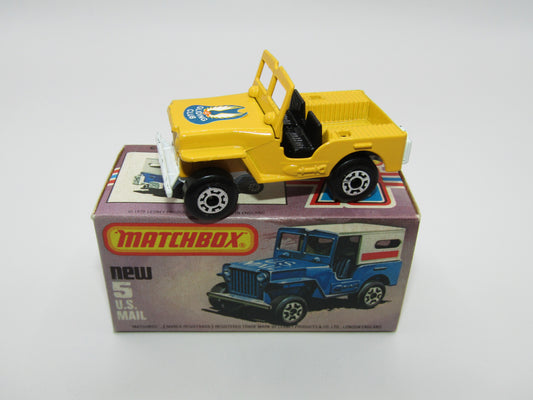 Matchbox Superfast 5C U.S Mail Truck Yellow WHITE No 5 Base
