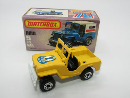 Matchbox Superfast 5C U.S Mail Truck Yellow WHITE No 5 Base