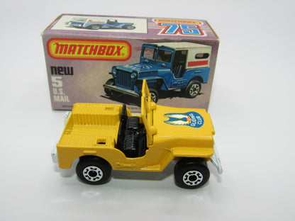 Matchbox Superfast 5C U.S Mail Truck Yellow WHITE No 5 Base