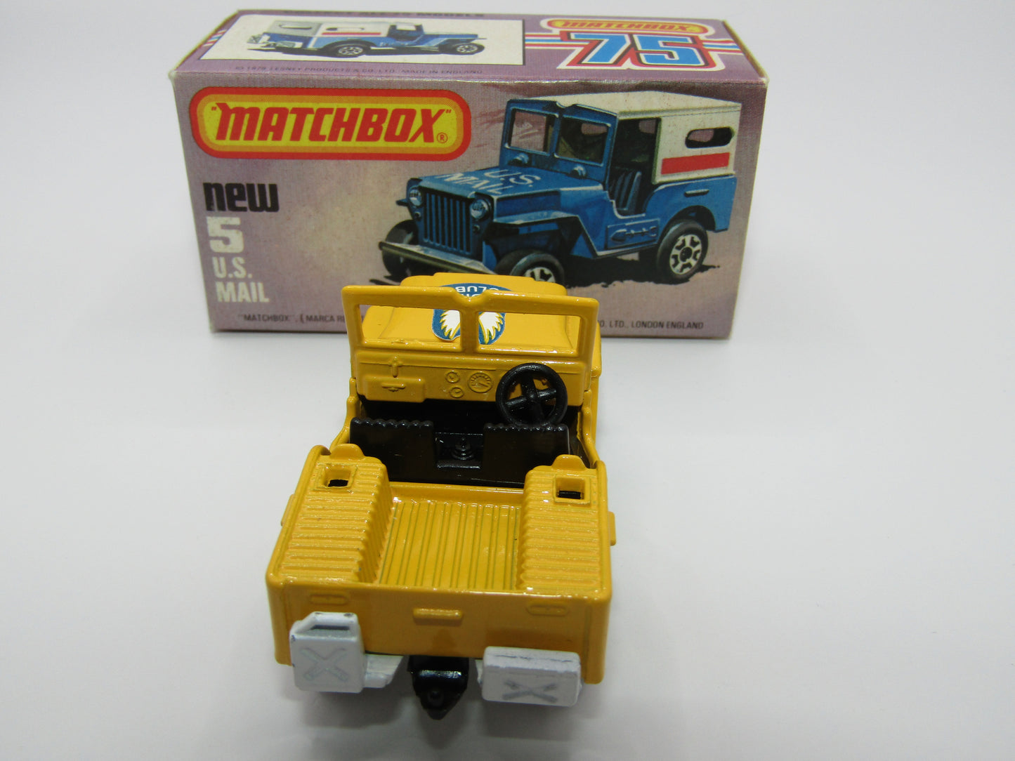 Matchbox Superfast 5C U.S Mail Truck Yellow WHITE No 5 Base