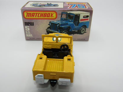 Matchbox Superfast 5C U.S Mail Truck Yellow WHITE No 5 Base