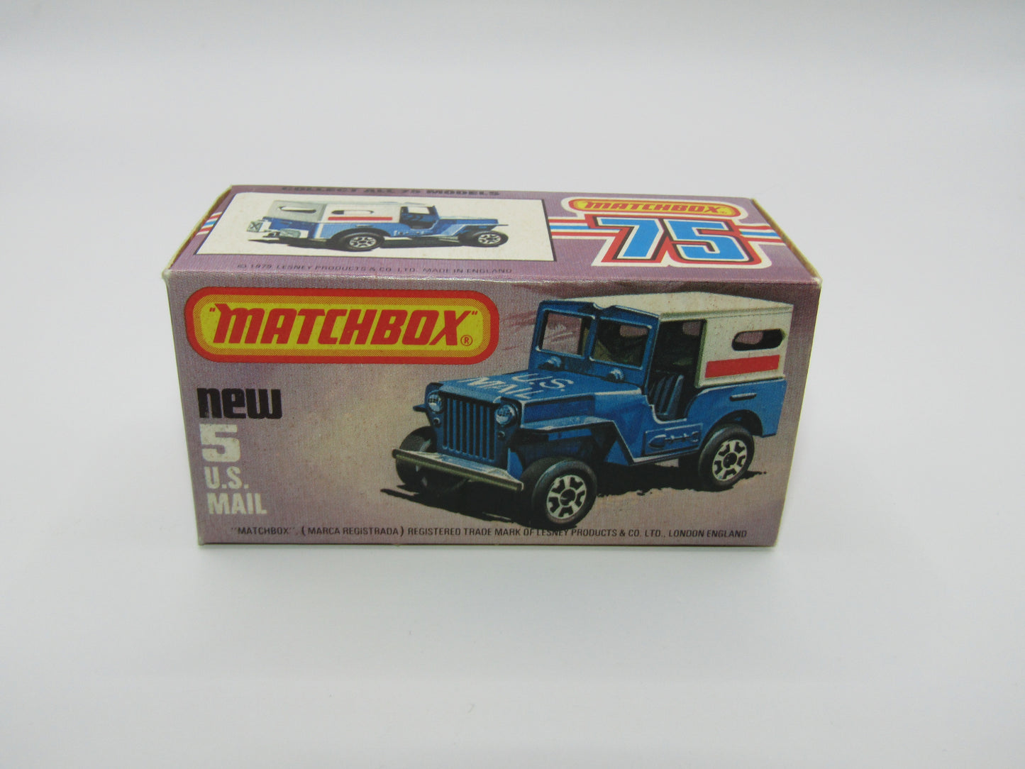 Matchbox Superfast 5C U.S Mail Truck Yellow WHITE No 5 Base
