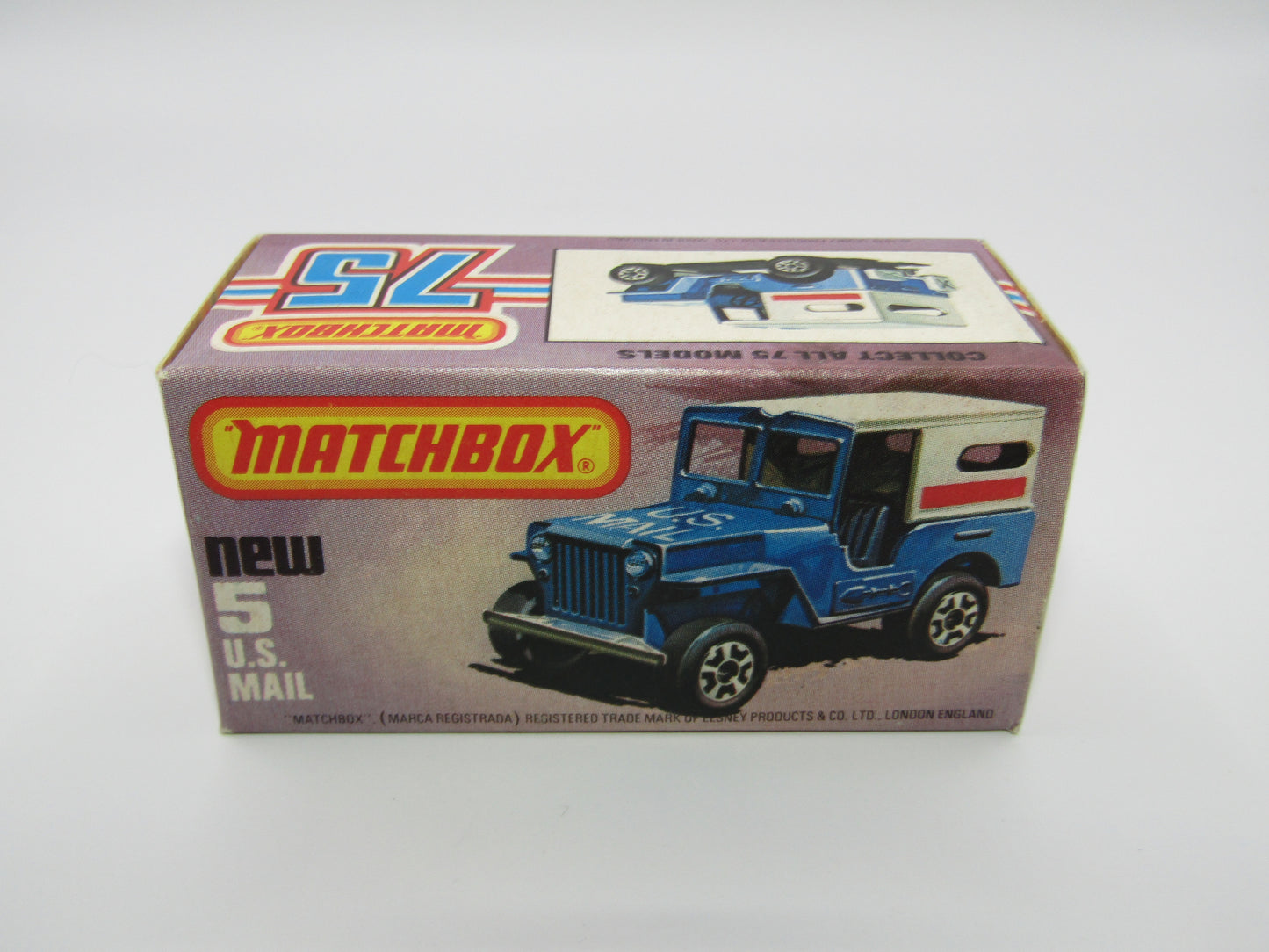 Matchbox Superfast 5C U.S Mail Truck Yellow WHITE No 5 Base