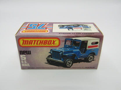 Matchbox Superfast 5C U.S Mail Truck Yellow WHITE No 5 Base
