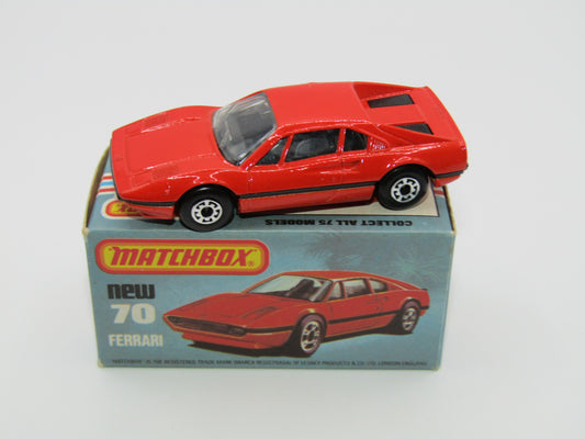 Matchbox Superfast 70D Ferrari 308 GTB Red, Orange Base