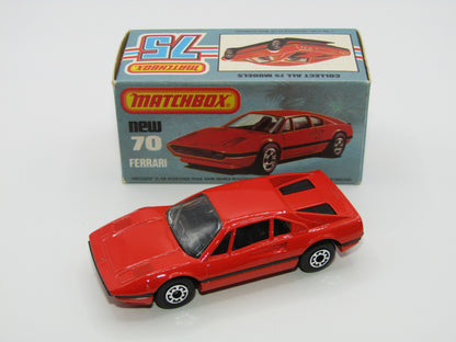 Matchbox Superfast 70D Ferrari 308 GTB Red, Orange Base