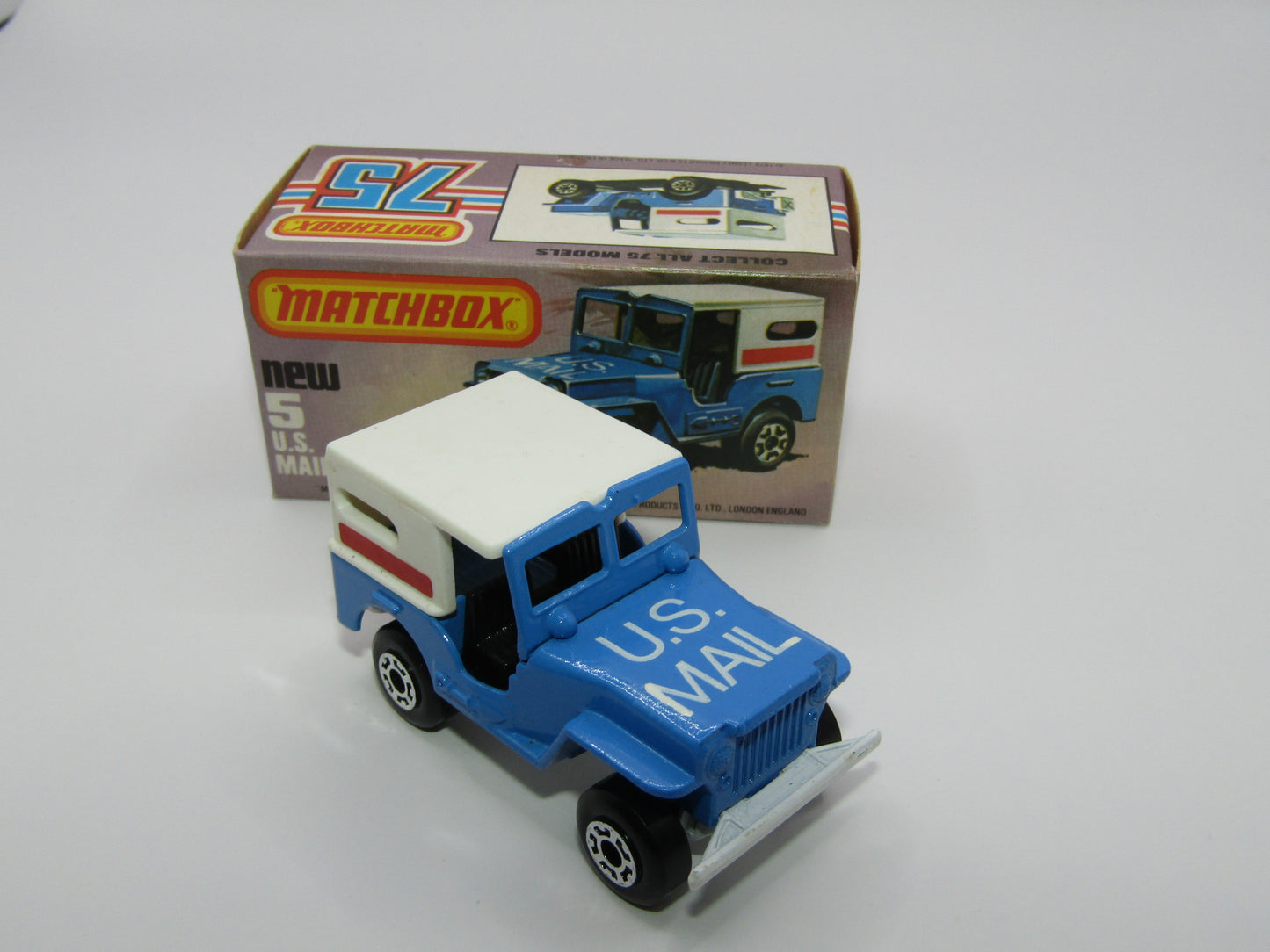 Matchbox Superfast 5C U.S Mail Truck Powder Blue Sleet N Snow Base