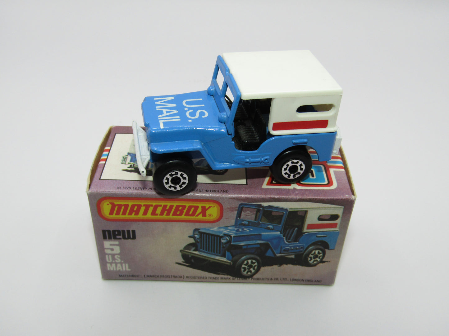 Matchbox Superfast 5C U.S Mail Truck Powder Blue 38 BASE