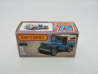 Matchbox Superfast 5C U.S Mail Truck Powder Blue 38 BASE