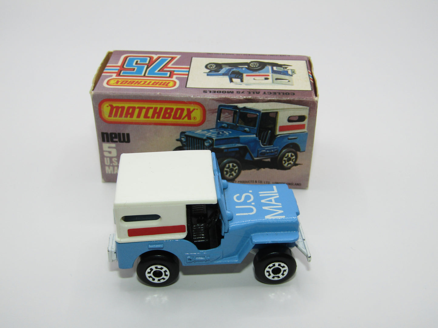 Matchbox Superfast 5C U.S Mail Truck VERY LIGHT POWDER BLUE Body Sleet N Snow Base
