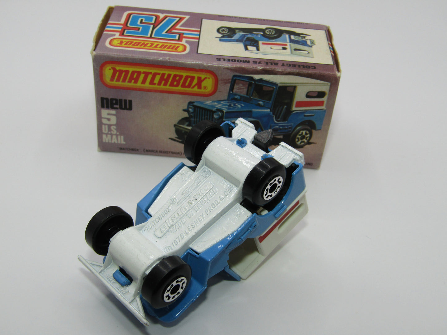 Matchbox Superfast 5C U.S Mail Truck VERY LIGHT POWDER BLUE Body Sleet N Snow Base