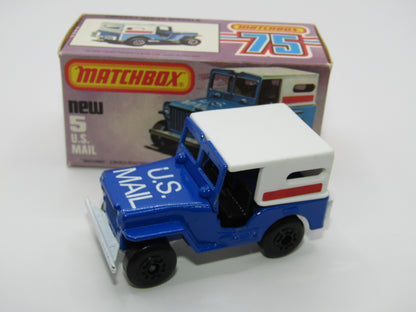 Matchbox Superfast 5C U.S Mail Truck Blue, BLACK HUBS no 5 Base